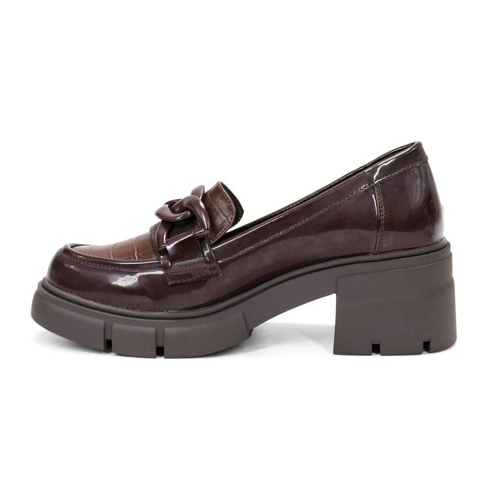 NEW PATRIZIA women's braixen lug sole synthetic loafer in chocolate brown